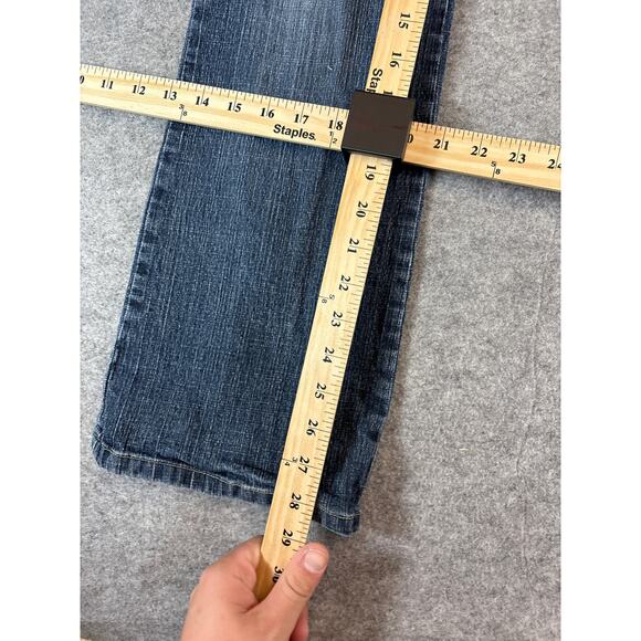 No Boundaries Jeans Womens Juniors 7 Blue Stretch Flared Low Rise Streetwear Y2K - Picture 4 of 6